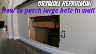 How to patch hole in wall easy drywall repair patching step by step patching process from a pro [upl. by Erdreid49]