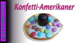 Konfetti Amerikaner  Backanleitung  Amerikaner Gebäck von HomeBackDE [upl. by Erving]