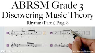 ABRSM Discovering Music Theory Grade 3 Rhythm Part 1 Page 8 with Sharon Bill [upl. by Iew482]