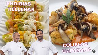 ENDIBIAS RELLENAS y COLIFLOR EMPANADA  Recetas saludables de Joseba y Karlos Arguiñano [upl. by Adnerol500]