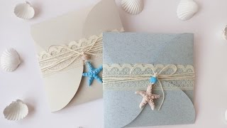 Partecipazioni Nozze MODELLO GRATUITO  DIY Wedding invitations Marine Style [upl. by Aisiram]