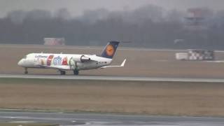 Lufthansa Bombardier CRJ200 Little Europe cs startet am Flughafen Düsseldorf 169HD [upl. by Takara]