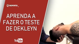 Quiropraxia Aprenda a fazer o teste de Dekleyn [upl. by Nauqad]