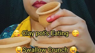 🤤 Clay Pots Crunch 🤤 Gulak Crunch Swallow claypotcrunch youtube Vlog asmr eatingshow [upl. by Notelrahc392]