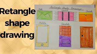 rectangle shape drawingdrawing with rectangle shapedrawing for kids [upl. by Adai250]