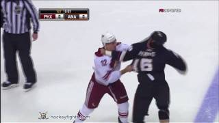 Paul Bissonnette vs George Parros Dec 5 2010  Phoenix feed [upl. by Natika1]