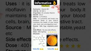 Riboflavin drug organic chemistry ytshorts youtubeshort youtube [upl. by Isewk656]