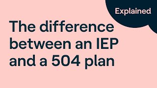 IEP vs 504 Plan What Is the Difference Between IEP and 504 Plan [upl. by Annawaj]