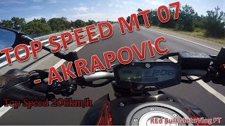 Yamaha MT 07FZ 07 wAKRAPOVIC TOP SPEED [upl. by Bashuk443]