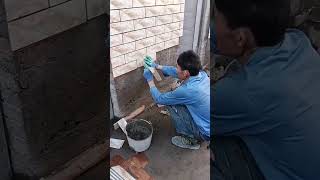 Bricklaying process and techniques for the exterior wall of a bungalow [upl. by Wendy]