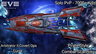 EVE Echoes Solo PvP  Arbitrator II Covert Ops Curse Lots of Destroyed Ships  Pirate Combat Style [upl. by Ahkeber]