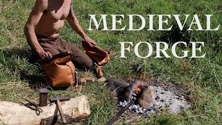 Building a Medieval Forge and Blacksmith Shop by Hand  AngloSaxon Blacksmithing [upl. by Altman]