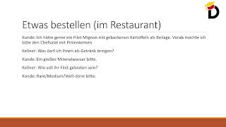 Etwas bestellen Im Restaurant  Lektion 29 [upl. by Sumer]