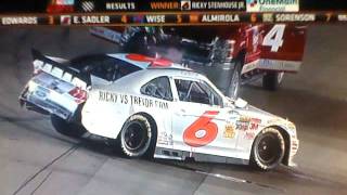 Carl Edwards and Ricky Stenhouse Jr crash on the last lap at Iowa crazy finish [upl. by Massimo]