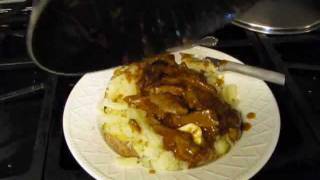 Ribeye stuffed baked potato with brown gravy aka demi glace [upl. by Peursem]