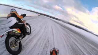 Mika and Vesa Kallio racing on ice in Finland [upl. by Odirfliw]