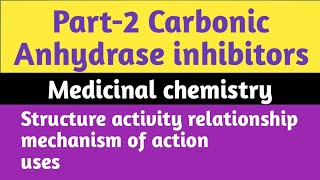 Part 2 Diuretic  Carbonic Anhydrase inhibitors 134thiadiazole  medicinal chemistry  SAR [upl. by Cassady]