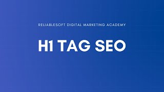 H1 Tag SEO Best Practices [upl. by Oretna467]