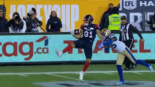 110th Grey Cup Amazing catch by Austin Mack leads to Alouettes TD [upl. by Joyan]