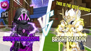 Shadow Assassin Armor Vs Bright Paladin Armor Which is the Best Armor in SkyBlock Blockman Go [upl. by Cyprio664]