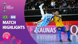 Brazil v Argentina  FIFA Futsal World Cup 2021  Match Highlights [upl. by Sldney]