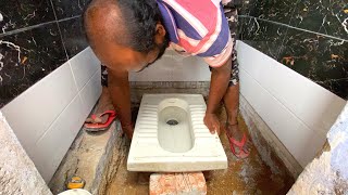 WoW Excellent How to Install indian toilet Seat With design tile installation Easy and fastest [upl. by Straus199]