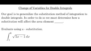 Change of Variables for Double Integrals [upl. by Rehpotsirhk]