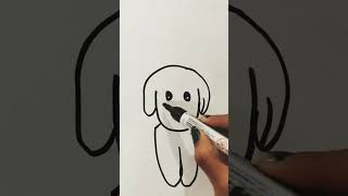 How to Draw a cute puppy very easy drawing youtubeshorts art [upl. by Salhcin]