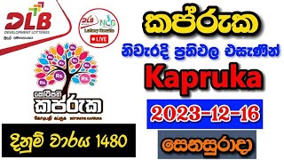 Kapruka 1480 20231216 Today Lottery Result අද කප්රුක ලොතරැයි ප්‍රතිඵල dlb [upl. by Hoban]