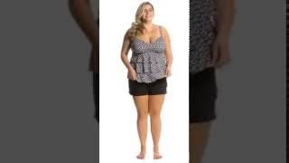 Penbrooke Plus Size Double Diamond Triple Tier Tankini Top  SwimOutletcom [upl. by Cristina]