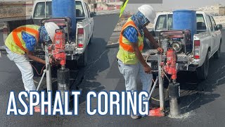 ASPHALT CORING  FOR ROAD WORKS LABORATORY SAMPLING [upl. by Ettinger]