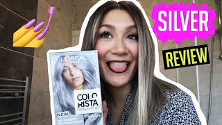 Dying my hair silver with L’Oréal Paris Colorista Permanent hair dye  silver hair at home 😄 [upl. by Eedya]