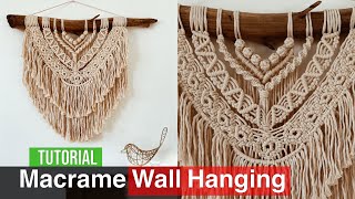 Tutorial Boho Macrame wall hanging for beginners [upl. by Punak267]