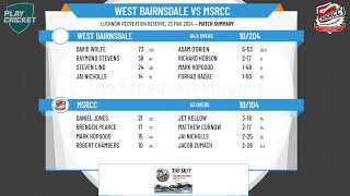 Bairnsdale Cricket Association  A Reserve  GRAND FINAL  West Bairnsdale v MSRCC  Day 2 [upl. by Doughman]