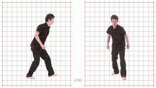 Walk Limp Young Adult Male Grid Overlay  Animation Reference Body Mechanics [upl. by Anayik]