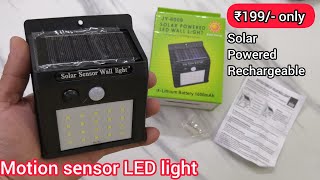 Solar Powered Motion sensor led wall light unboxing [upl. by Iznekcam87]