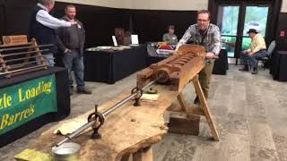 Rice Barrel Co demonstrates muzzleloading barrel rifling on a NMLRA machine [upl. by Rolyt]