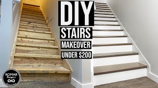 DIY Stairs Makeover for Under 200 with Full Cost Breakdown [upl. by Vinna]