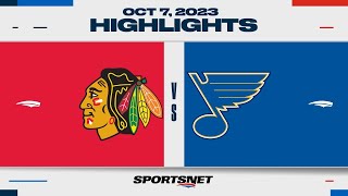 NHL PreSeason Highlights  Blackhawks vs Blues  October 7 2023 [upl. by Vitale]