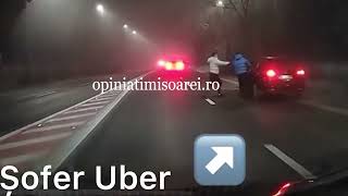 Sofer Uber batut la Timisoara in trafic [upl. by Raman]