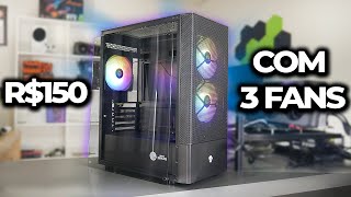 GABINETE GAMER COM 3 FANS E VIDRO POR R150 NO BRASIL ANÁLISE GABINETE HIVE [upl. by Aniad]