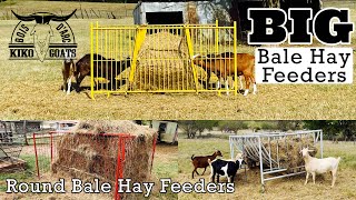 Round Bale Hay Feeders for Goats  Collapsible amp Cradle Round Bale Hay Feeders  Kiko Goat Farm [upl. by Nosila]