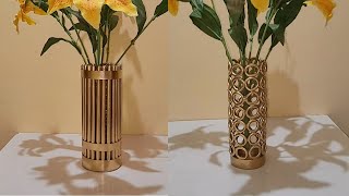 JARRONES DORADOS bellos fáciles y prácticos  GOLDEN VASES beautiful easy and practical [upl. by Arocat]