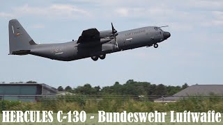 SuperHercules C130 LUFTWAFFE 5502 FlyBys Landings Takeoff at Airbase Bückeburg [upl. by Germaun]