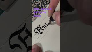 how to write ✍️ Amna name gothic calligraphy batardetutorial education shorts fyp [upl. by Beau]