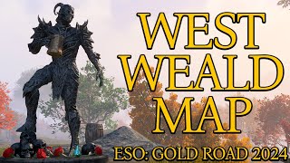 West Weald Map Delves Public Dungeons Set Stations  Gold Road  New Chapter  ESO [upl. by Latsirc990]