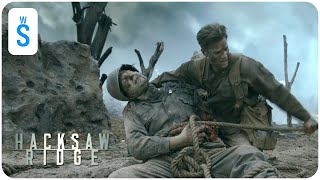 Hacksaw Ridge 2016  Scene Doss hears the cries of dying soldiers and returns to save them [upl. by Novrej]