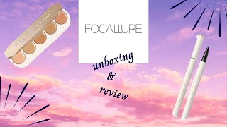 Unboxing amp Review FOCALLURE All in One Concealer Palette and Lasting Waterproof Liquid Eyeliner [upl. by Loring]