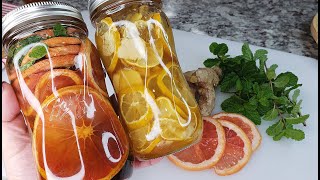 HONEY CITRUS PRESERVE  Honey Lemon Ginger Tea Grapefruit Mint Honey Tea [upl. by Nuyh]