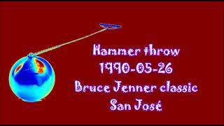 Hammer throw 19900526 San José Bruce Jenner classic [upl. by Eonak]